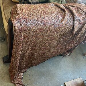 2-sided amazing vintage wrap softest Pashmina for chilly night Sparkly silver